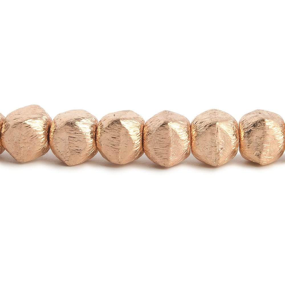 6mm Brushed Faceted Nugget Beads 8 inch 34 pieces