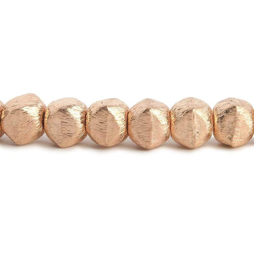 6mm Brushed Faceted Nugget Beads 8 inch 34 pieces