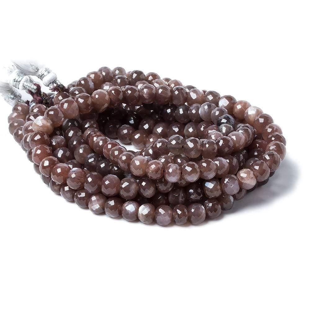 6mm Chocolate Moonstone Micro-faceted rondelles 15 inch 68 beads