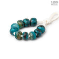 6mm Chrysocolla 1.5mm Large Hole Faceted Rondelle Beads Set of 10