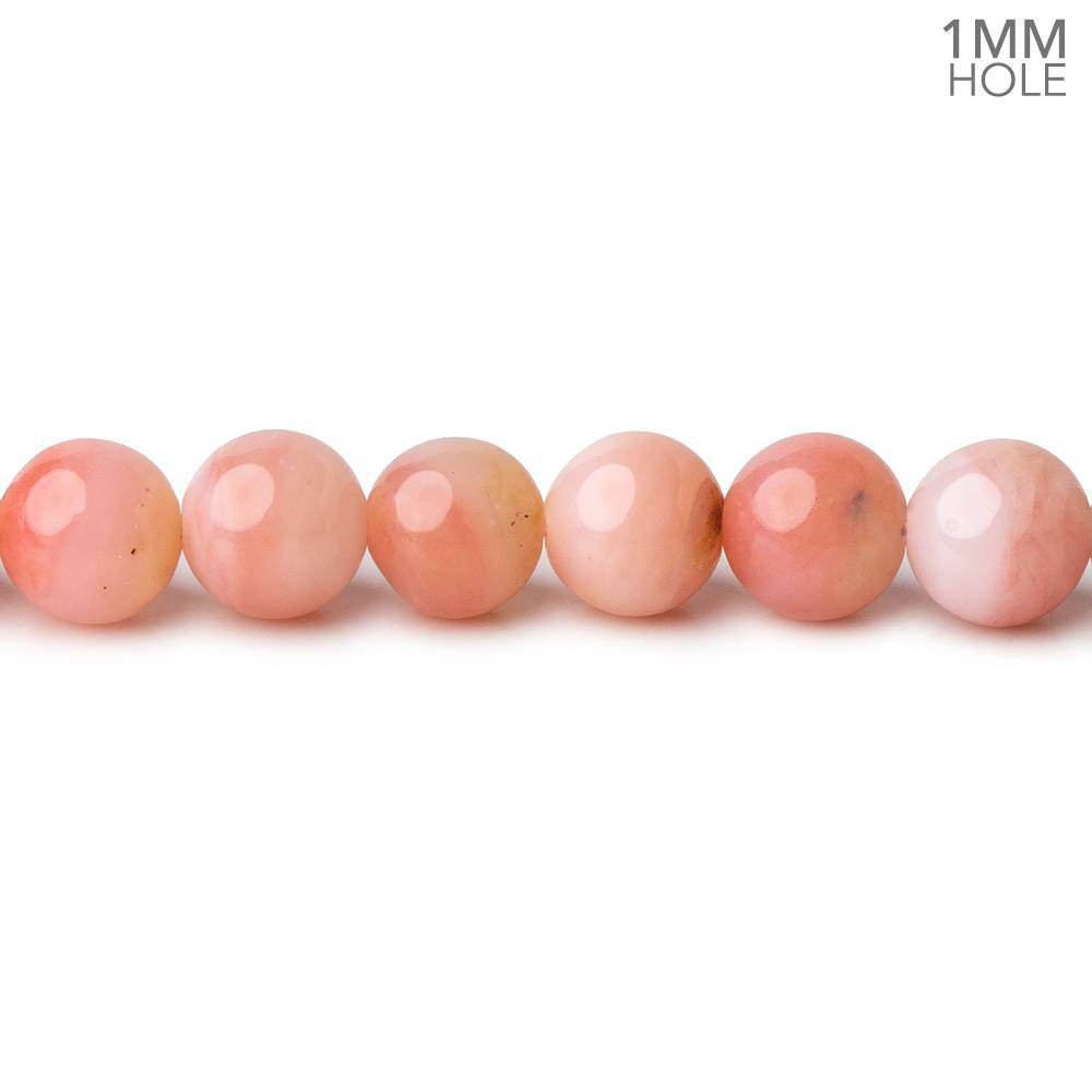 6mm Dark Pink Peruvian Opal plain round large hole beads 16 inch 69 pieces A