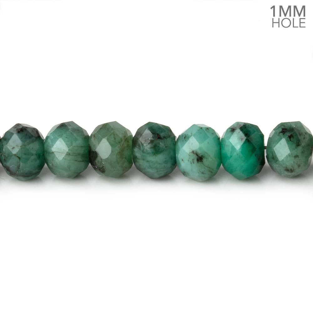 6mm Emerald Faceted Rondelle Beads 16 inch 88 pieces 1mm hole