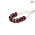 6mm Garnet 1.5mm Large Hole Plain Rondelle Set of 10
