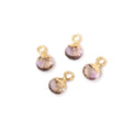 6mm Gold Leafed Ametrine Faceted Heart Set of 4 Pendants