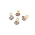 6mm Gold Leafed Chocolate Moonstone Faceted Heart Set of 4 Pendants