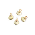 6mm Gold Leafed Lemon Quartz Faceted Heart Set of 4 Pendants