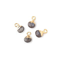 6mm Gold Leafed Platinum Moonstone Faceted Heart Set of 4 Pendants