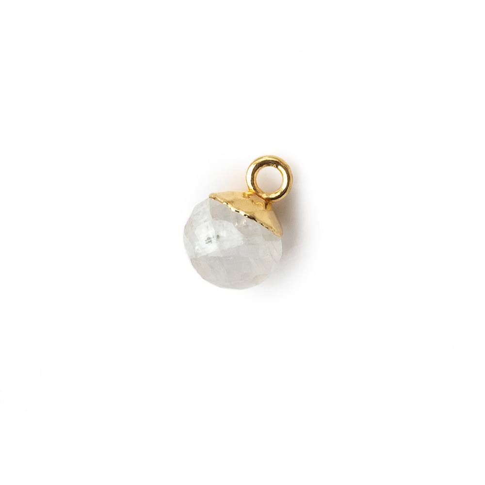 6mm Gold Leafed Rainbow Moonstone Candy Kiss focal bead Pendant sold as 1 piece