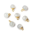 6mm Gold Leafed Rainbow Moonstone Candy Kiss focal bead Pendant sold as 1 piece