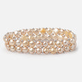 6mm Golden Double Drilled Button Pearls 7 inch 50 Beads