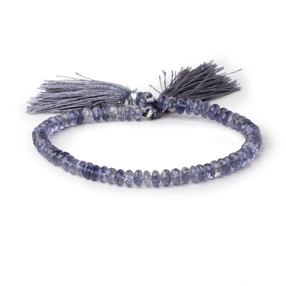 6mm Iolite faceted rondelle Beads 9 inch 70 pieces AA