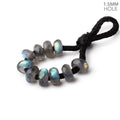 6mm Labradorite 1.5mm Large Hole Faceted Rondelle Set of 10 Beads