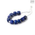 6mm Lapis Lazuli 2mm Large Hole Faceted Cube Beads Set of 10