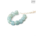 6mm Milky Aquamarine 2mm Large Hole Faceted Cube Beads Set of 10
