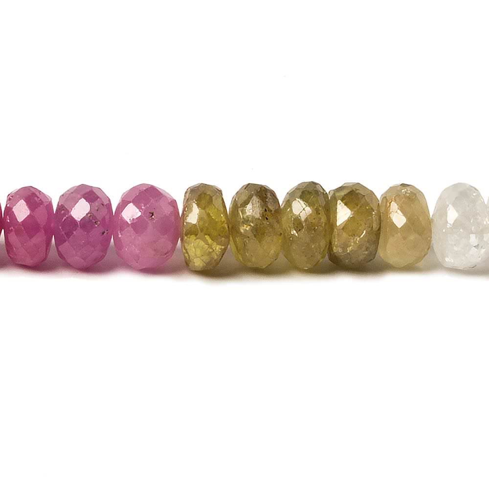 6mm Multi Color Sapphire Faceted Rondelle 20 inch 124 pieces