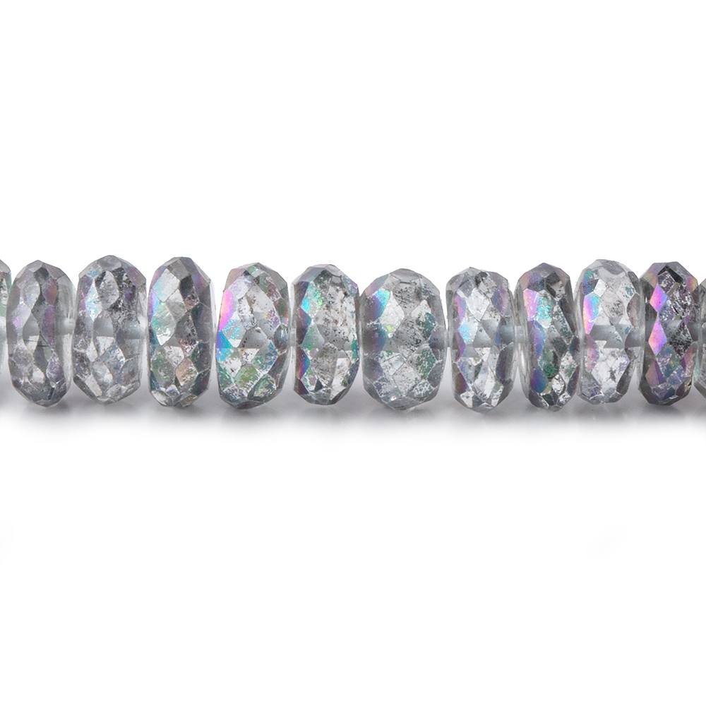 6mm Mystic Grey Topaz Faceted Rondelle Beads 16 inch 157 pieces