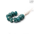 6mm Neon Blue Apatite 1.5mm Large Hole Faceted Rondelle Bead Set of 10