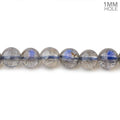6mm Neon Blue Flash Labradorite Plain Rounds 16 inch 72 Beads AAA 1mm Hole