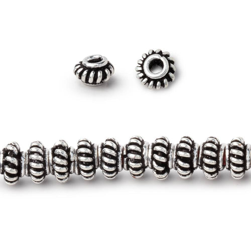 6mm Pinwheel Spacer with 2mm Large Hole Beads 8 inch 50 pieces