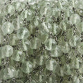 6mm Prasiolite faceted round Black Gold .925 Silver Chain by the foot 24 pieces
