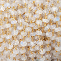 6mm Rainbow Moonstone Faceted Rondelles on Vermeil Chain