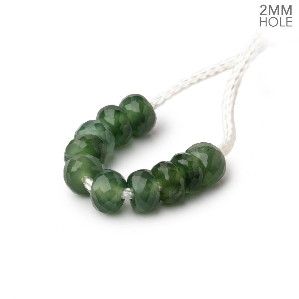 6mm Serpentine 2mm Large Hole Faceted Rondelle Bead Set of 10