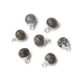 6mm Silver Leafed Celestial Quartz Faceted Candy Kiss Pendant 1 focal bead