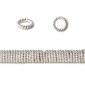 6mm Sterling Silver Plated Copper Twisted Jumpring 8 inch 174 beads