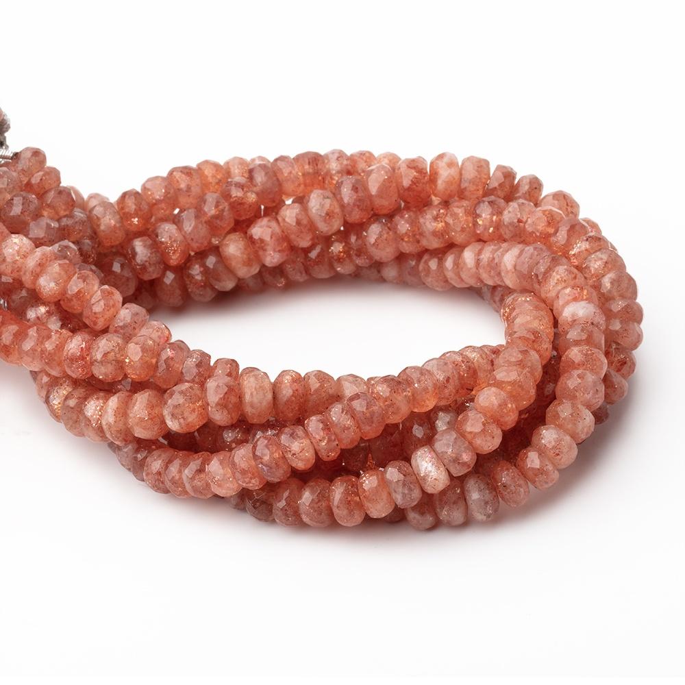 6mm Sunstone Faceted Rondelle Beads 8 inch 52 pieces
