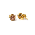 6mm Vermeil Bezel Rose Micro Drusy Square Post Earring Set of 2 pieces