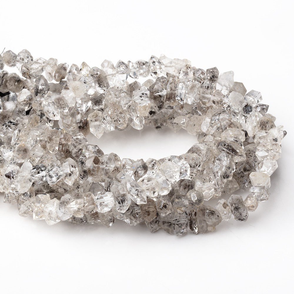 6x3-10x5mm Double Terminated Quartz Natural Crystals 7 inch 48 Beads