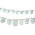 6x4-14x9mm Aqua Blue Drusy Agate Pear Bead Set of 2 strands 43 pieces