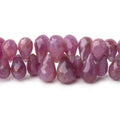 6x4-9x7mm Ruby Faceted Tear Drop Beads 6 inch 61 pieces