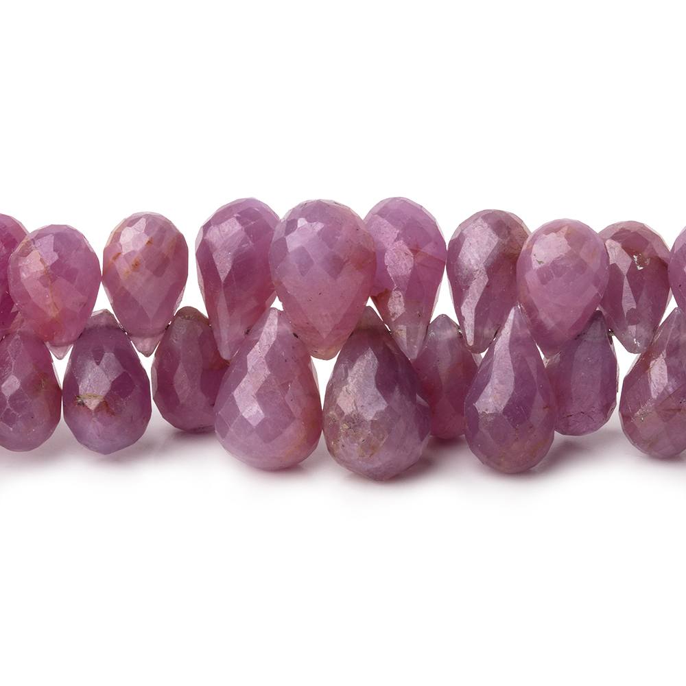 6x4-9x7mm Ruby Faceted Tear Drop Beads 6 inch 61 pieces