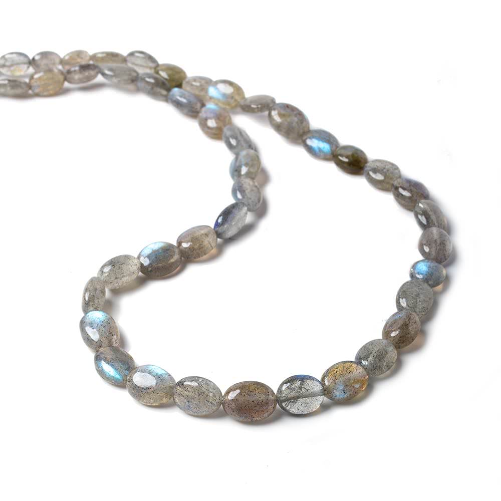 6x5-10.5x9mm Labradorite Straight Drill Plain Oval Beads 16 inch 45 pieces