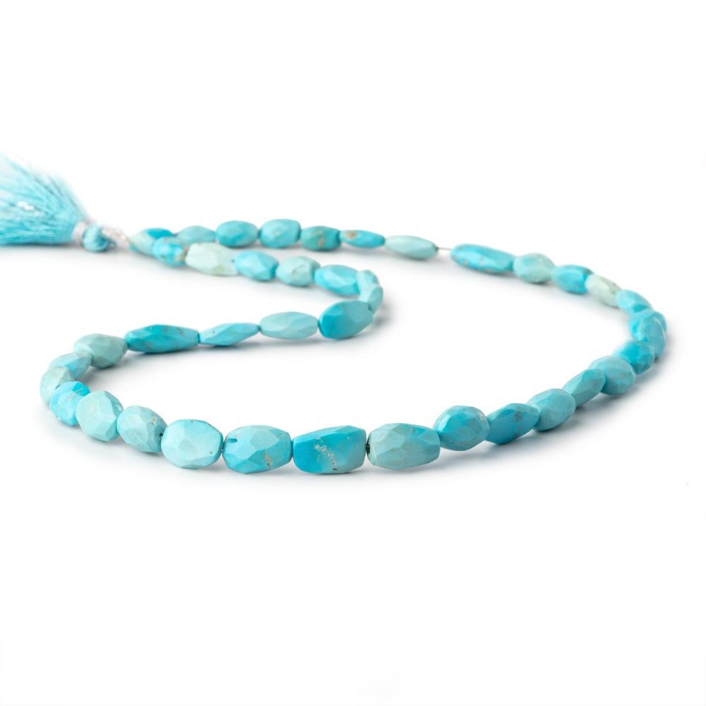 6x5-10x7mm Sleeping Beauty Turquoise Faceted Nugget Beads 15 inch 42 pieces