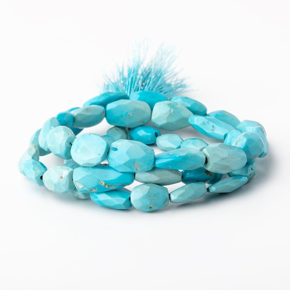 6x5-10x7mm Sleeping Beauty Turquoise Faceted Nugget Beads 15 inch 42 pieces
