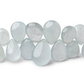 6x5-13x9mm Aquamarine Plain Pear Beads 8 inch 54 pieces AAA