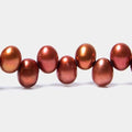 5x7mm Brick Red Top Drilled Oval Freshwater Pearls 16 inch 84 pieces