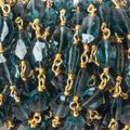 6x5-8x5mm London Blue Topaz Beads Faceted Oval with Vermeil Chain by the foot