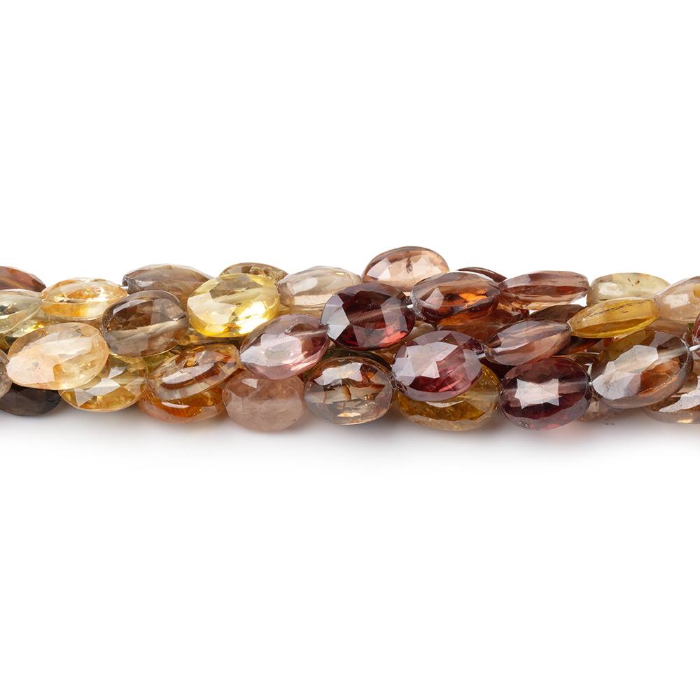 6x5-8x6mm Multi Color Golden Zircon Faceted Oval 16 inch 58 Beads AA