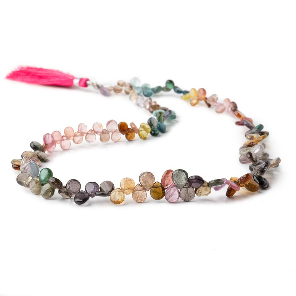 6x5-8x6mm Multi Color Tourmaline Plain Pear Beads 18 inch 138 pieces
