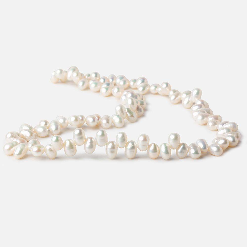 6x5mm Off White Top Drilled Oval Freshwater Pearls 15.5 inch 90 pieces AA