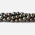 6x5mm Mushroom Green Oval Freshwater Pearl Beads 15.5 inch 62 pieces