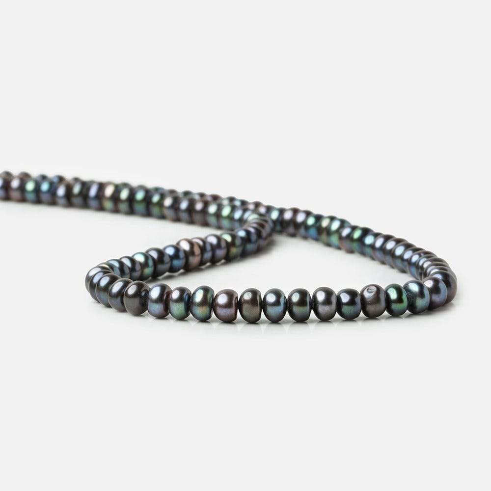 6x5mm Periwinkle Peacock Button Freshwater Pearl 15.5 inch 90 pieces
