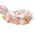6x6-13x13mm Pinnk Peruvian Opal Scallop Edge Hearts 6.75 inch 38 beads