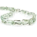 6x6-14x10mm Prasiolite Faceted Nugget Beads 14 inch 43 pieces