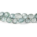 6x6-7x7mm Moss Aquamarine Faceted Heart Beads 8 inch 58 pieces