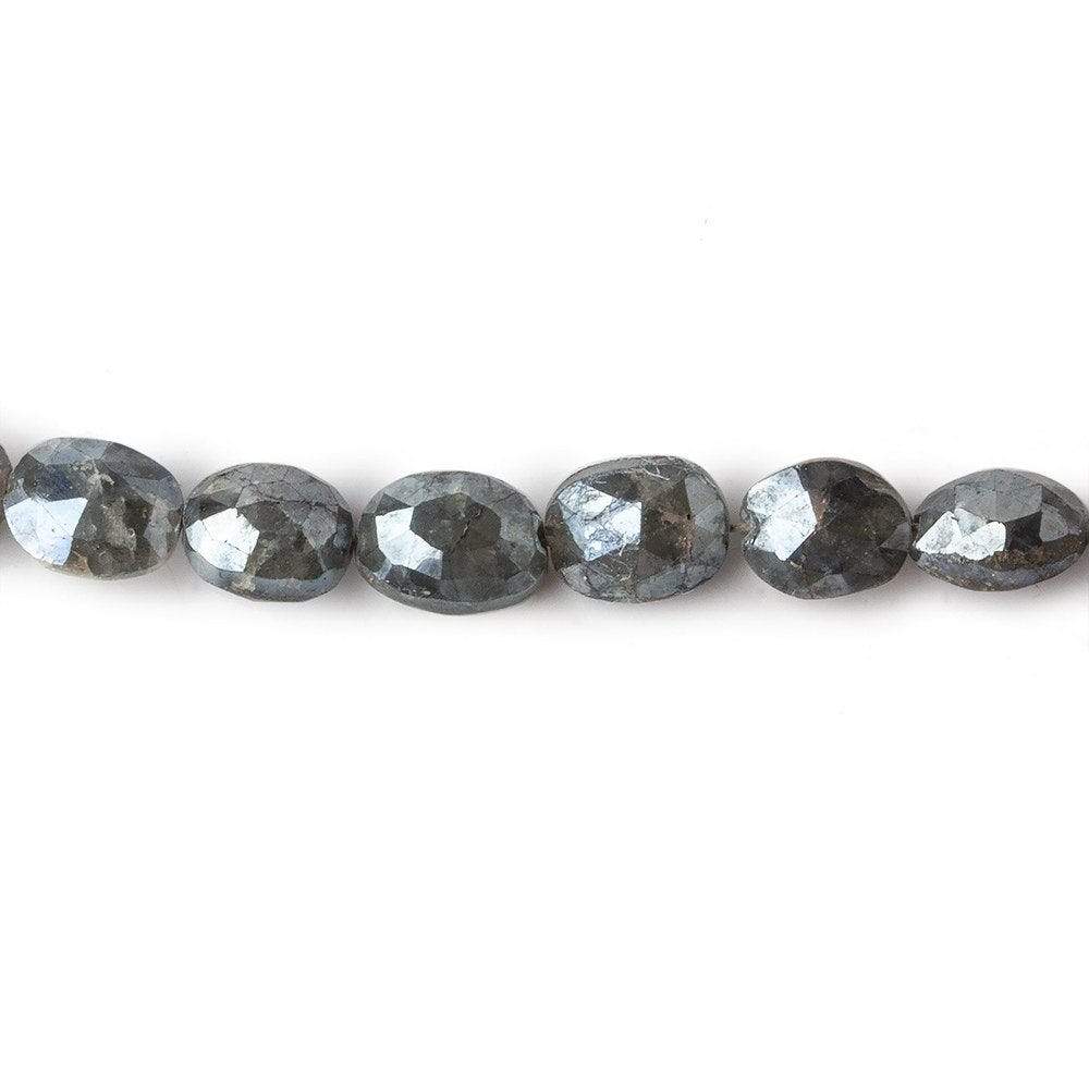 6x6-8x6mm Mystic Blue Sapphire faceted oval beads 16 inch 59 pieces