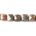 6x6mm Mystic Mocha Brown Sapphire faceted cube beads 8 inch 32 pieces